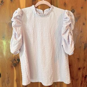THML, women’s medium, light lavender blouse. Light weight material.